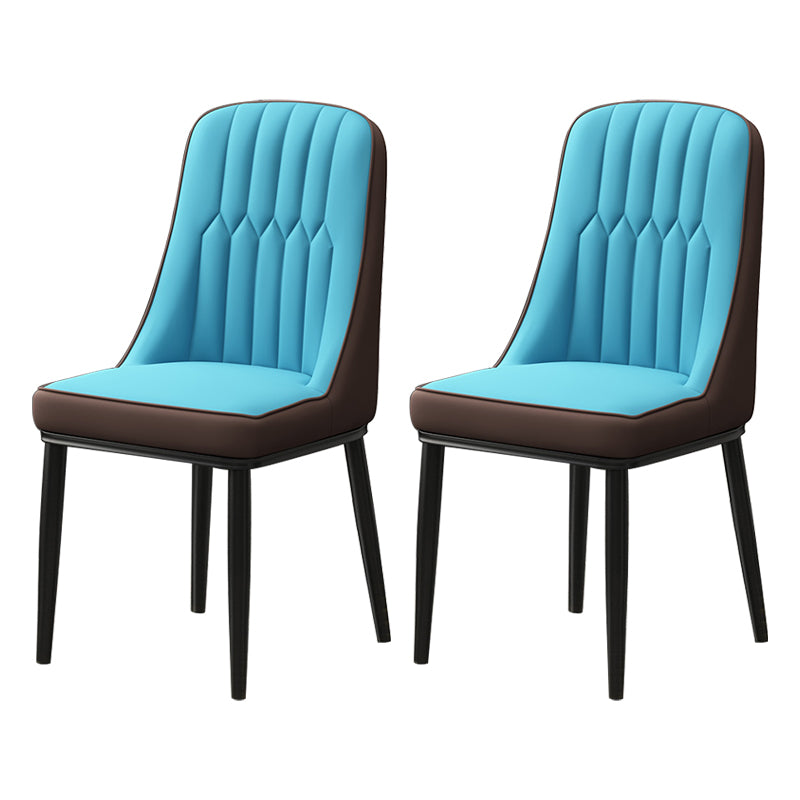 Scandinavian Style Metal Dining Chair Dining Room Parsons Armless Chair Blue Coffee 2 Piece Set Black Clearhalo ' kitchen&dining_furn' 'Dining Chairs' 'Dining Tables & Seating' 'dining_chair' 'furn' 'furn_dining_chair' 'Furniture' 'furniture_dining_chair' 'Kitchen & Dining Furniture' 'kitchen' 3826809