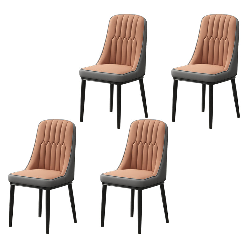 Scandinavian Style Metal Dining Chair Dining Room Parsons Armless Chair Brown 4 Piece Set Black Clearhalo ' kitchen&dining_furn' 'Dining Chairs' 'Dining Tables & Seating' 'dining_chair' 'furn' 'furn_dining_chair' 'Furniture' 'furniture_dining_chair' 'Kitchen & Dining Furniture' 'kitchen' 3826825