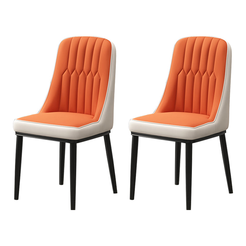 Scandinavian Style Metal Dining Chair Dining Room Parsons Armless Chair Orange White 2 Piece Set Black Clearhalo ' kitchen&dining_furn' 'Dining Chairs' 'Dining Tables & Seating' 'dining_chair' 'furn' 'furn_dining_chair' 'Furniture' 'furniture_dining_chair' 'Kitchen & Dining Furniture' 'kitchen' 3826851