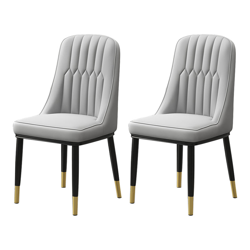 Scandinavian Style Metal Dining Chair Dining Room Parsons Armless Chair Grey 2 Piece Set Brass Gold Clearhalo ' kitchen&dining_furn' 'Dining Chairs' 'Dining Tables & Seating' 'dining_chair' 'furn' 'furn_dining_chair' 'Furniture' 'furniture_dining_chair' 'Kitchen & Dining Furniture' 'kitchen' 3826857