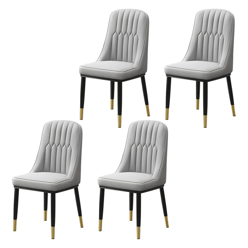 Scandinavian Style Metal Dining Chair Dining Room Parsons Armless Chair Grey 4 Piece Set Brass Gold Clearhalo ' kitchen&dining_furn' 'Dining Chairs' 'Dining Tables & Seating' 'dining_chair' 'furn' 'furn_dining_chair' 'Furniture' 'furniture_dining_chair' 'Kitchen & Dining Furniture' 'kitchen' 3826858