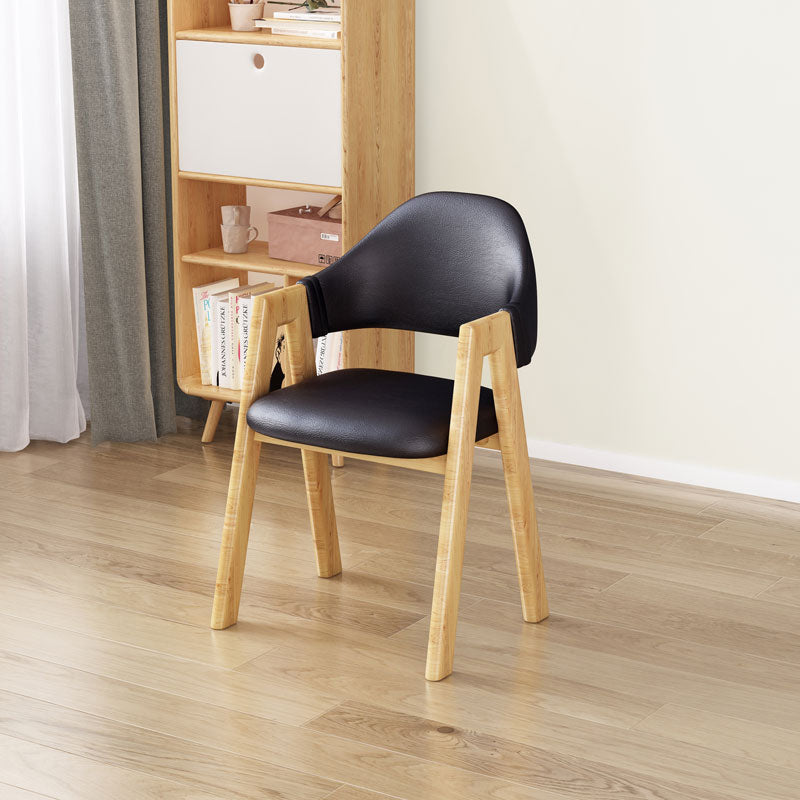 Upholstered Scandinavian Coffee Shop Arm Chair Open Matte Finish Dining Chair Black 1 Piece Clearhalo ' kitchen&dining_furn' 'Dining Chairs' 'Dining Tables & Seating' 'dining_chair' 'furn' 'furn_dining_chair' 'Furniture' 'furniture_dining_chair' 'Kitchen & Dining Furniture' 'kitchen' 3826959