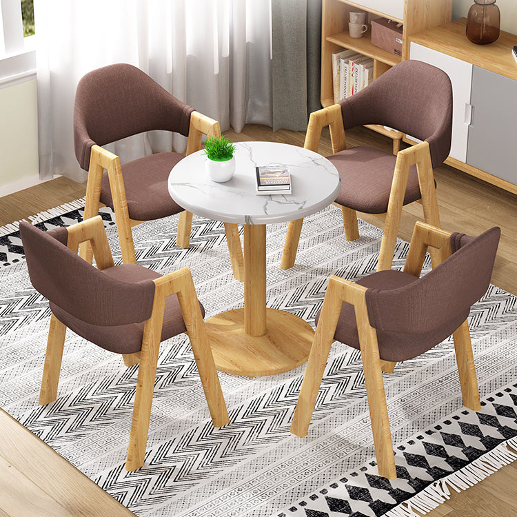 Upholstered Scandinavian Coffee Shop Arm Chair Open Matte Finish Dining Chair Clearhalo ' kitchen&dining_furn' 'Dining Chairs' 'Dining Tables & Seating' 'dining_chair' 'furn' 'furn_dining_chair' 'Furniture' 'furniture_dining_chair' 'Kitchen & Dining Furniture' 'kitchen' 3826962