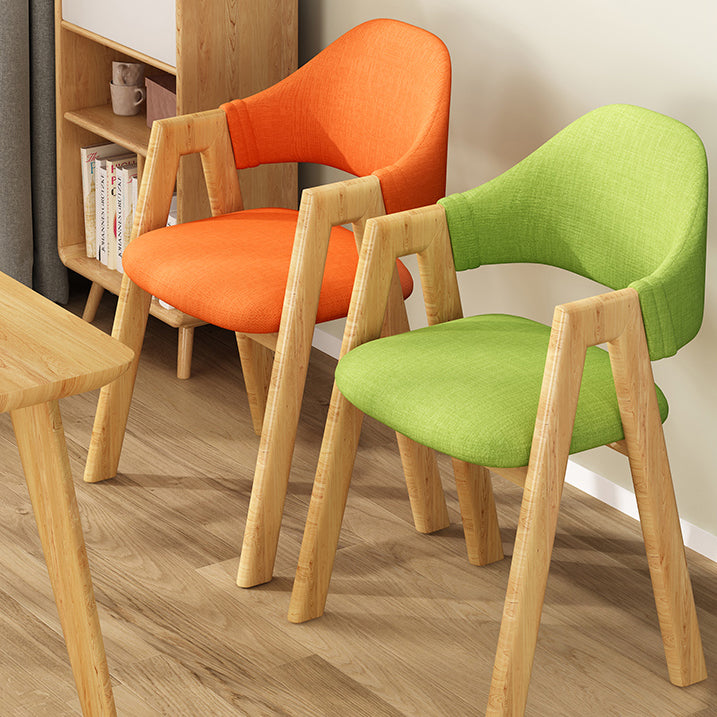 Upholstered Scandinavian Coffee Shop Arm Chair Open Matte Finish Dining Chair Clearhalo ' kitchen&dining_furn' 'Dining Chairs' 'Dining Tables & Seating' 'dining_chair' 'furn' 'furn_dining_chair' 'Furniture' 'furniture_dining_chair' 'Kitchen & Dining Furniture' 'kitchen' 3826963