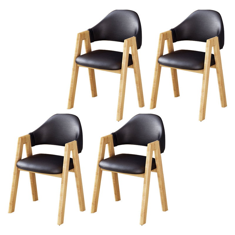 Upholstered Scandinavian Coffee Shop Arm Chair Open Matte Finish Dining Chair Black 4 Piece Set Clearhalo ' kitchen&dining_furn' 'Dining Chairs' 'Dining Tables & Seating' 'dining_chair' 'furn' 'furn_dining_chair' 'Furniture' 'furniture_dining_chair' 'Kitchen & Dining Furniture' 'kitchen' 3826964