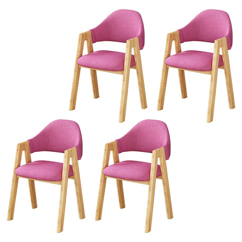 Upholstered Scandinavian Coffee Shop Arm Chair Open Matte Finish Dining Chair Pink 4 Piece Set Clearhalo ' kitchen&dining_furn' 'Dining Chairs' 'Dining Tables & Seating' 'dining_chair' 'furn' 'furn_dining_chair' 'Furniture' 'furniture_dining_chair' 'Kitchen & Dining Furniture' 'kitchen' 3826973