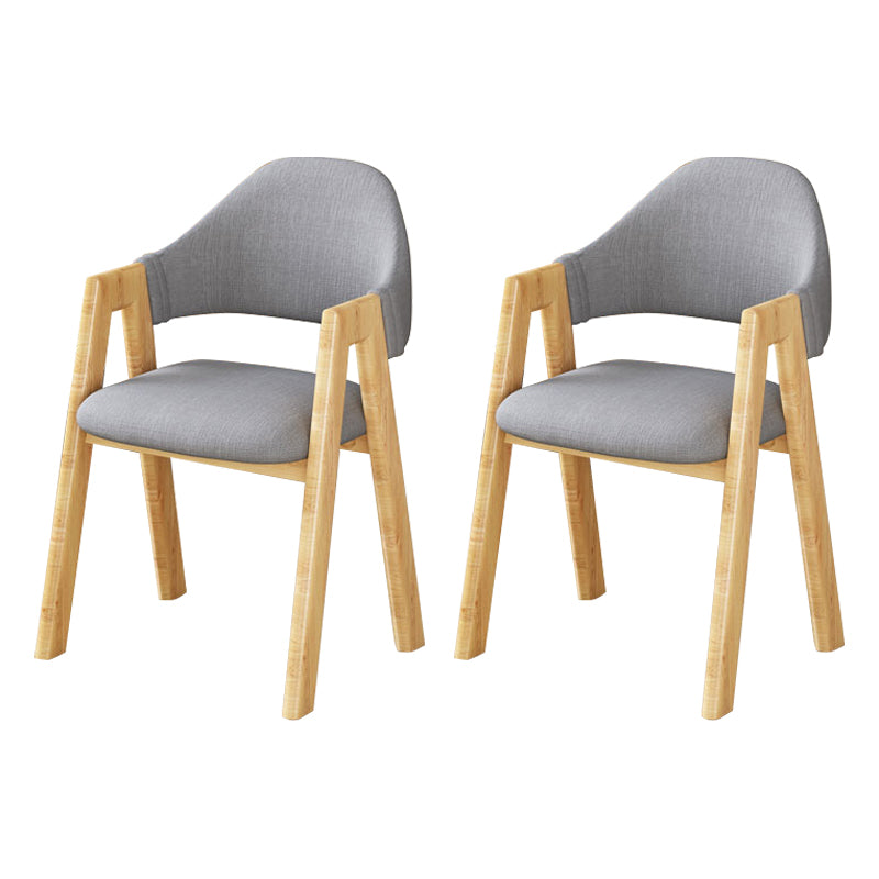 Upholstered Scandinavian Coffee Shop Arm Chair Open Matte Finish Dining Chair Dark Gray 2 Piece Set Clearhalo ' kitchen&dining_furn' 'Dining Chairs' 'Dining Tables & Seating' 'dining_chair' 'furn' 'furn_dining_chair' 'Furniture' 'furniture_dining_chair' 'Kitchen & Dining Furniture' 'kitchen' 3826975