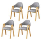 Upholstered Scandinavian Coffee Shop Arm Chair Open Matte Finish Dining Chair Dark Gray 4 Piece Set Clearhalo ' kitchen&dining_furn' 'Dining Chairs' 'Dining Tables & Seating' 'dining_chair' 'furn' 'furn_dining_chair' 'Furniture' 'furniture_dining_chair' 'Kitchen & Dining Furniture' 'kitchen' 3826976