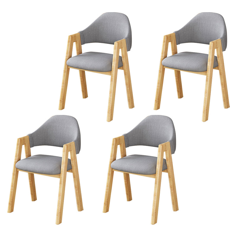 Upholstered Scandinavian Coffee Shop Arm Chair Open Matte Finish Dining Chair Dark Gray 4 Piece Set Clearhalo ' kitchen&dining_furn' 'Dining Chairs' 'Dining Tables & Seating' 'dining_chair' 'furn' 'furn_dining_chair' 'Furniture' 'furniture_dining_chair' 'Kitchen & Dining Furniture' 'kitchen' 3826976