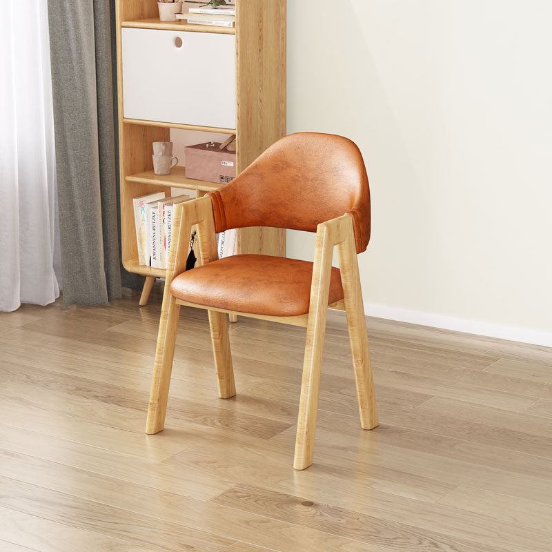 Upholstered Scandinavian Coffee Shop Arm Chair Open Matte Finish Dining Chair Light Brown 1 Piece Clearhalo ' kitchen&dining_furn' 'Dining Chairs' 'Dining Tables & Seating' 'dining_chair' 'furn' 'furn_dining_chair' 'Furniture' 'furniture_dining_chair' 'Kitchen & Dining Furniture' 'kitchen' 3826977