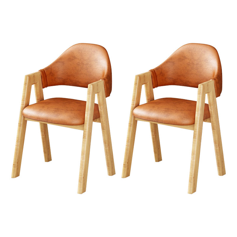 Upholstered Scandinavian Coffee Shop Arm Chair Open Matte Finish Dining Chair Light Brown 2 Piece Set Clearhalo ' kitchen&dining_furn' 'Dining Chairs' 'Dining Tables & Seating' 'dining_chair' 'furn' 'furn_dining_chair' 'Furniture' 'furniture_dining_chair' 'Kitchen & Dining Furniture' 'kitchen' 3826978