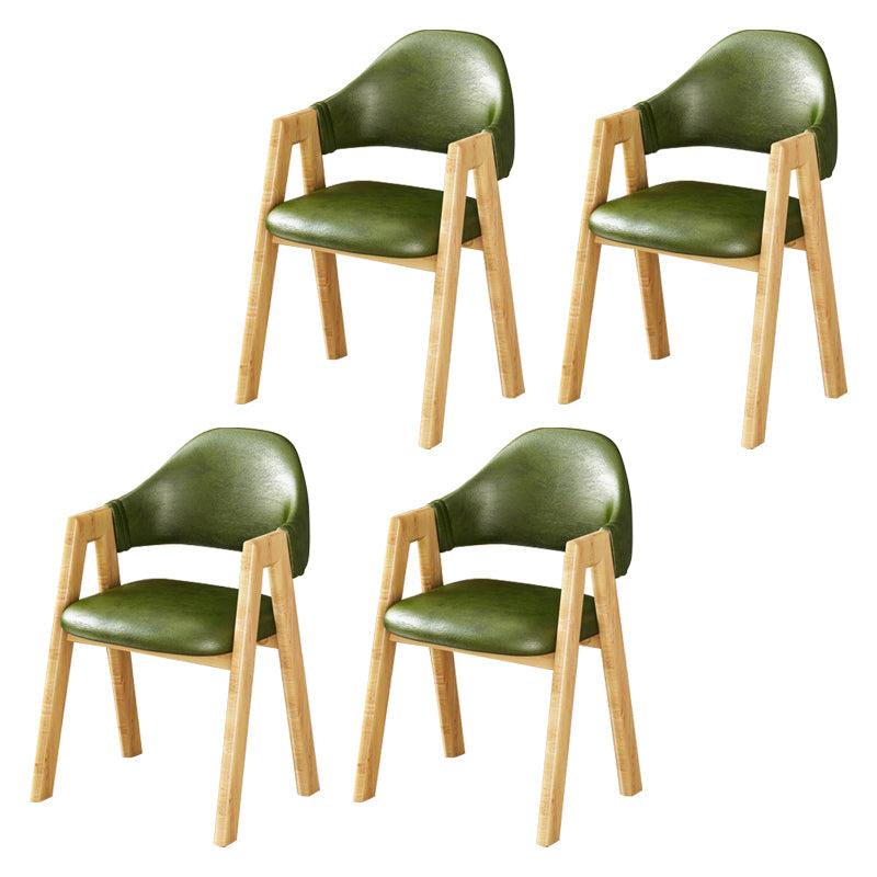 Upholstered Scandinavian Coffee Shop Arm Chair Open Matte Finish Dining Chair Blackish Green 4 Piece Set Clearhalo ' kitchen&dining_furn' 'Dining Chairs' 'Dining Tables & Seating' 'dining_chair' 'furn' 'furn_dining_chair' 'Furniture' 'furniture_dining_chair' 'Kitchen & Dining Furniture' 'kitchen' 3826985