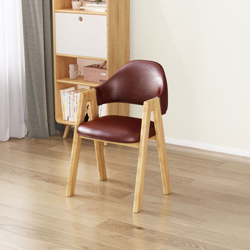 Upholstered Scandinavian Coffee Shop Arm Chair Open Matte Finish Dining Chair Dark Brown 1 Piece Clearhalo ' kitchen&dining_furn' 'Dining Chairs' 'Dining Tables & Seating' 'dining_chair' 'furn' 'furn_dining_chair' 'Furniture' 'furniture_dining_chair' 'Kitchen & Dining Furniture' 'kitchen' 3826989