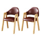 Upholstered Scandinavian Coffee Shop Arm Chair Open Matte Finish Dining Chair Dark Brown 2 Piece Set Clearhalo ' kitchen&dining_furn' 'Dining Chairs' 'Dining Tables & Seating' 'dining_chair' 'furn' 'furn_dining_chair' 'Furniture' 'furniture_dining_chair' 'Kitchen & Dining Furniture' 'kitchen' 3826990