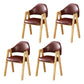 Upholstered Scandinavian Coffee Shop Arm Chair Open Matte Finish Dining Chair Dark Brown 4 Piece Set Clearhalo ' kitchen&dining_furn' 'Dining Chairs' 'Dining Tables & Seating' 'dining_chair' 'furn' 'furn_dining_chair' 'Furniture' 'furniture_dining_chair' 'Kitchen & Dining Furniture' 'kitchen' 3826991