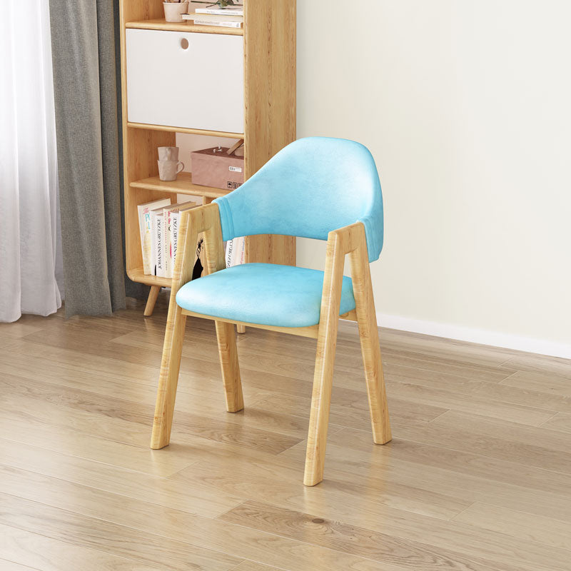 Upholstered Scandinavian Coffee Shop Arm Chair Open Matte Finish Dining Chair Light Blue 1 Piece Clearhalo ' kitchen&dining_furn' 'Dining Chairs' 'Dining Tables & Seating' 'dining_chair' 'furn' 'furn_dining_chair' 'Furniture' 'furniture_dining_chair' 'Kitchen & Dining Furniture' 'kitchen' 3826992