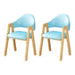 Upholstered Scandinavian Coffee Shop Arm Chair Open Matte Finish Dining Chair Light Blue 2 Piece Set Clearhalo ' kitchen&dining_furn' 'Dining Chairs' 'Dining Tables & Seating' 'dining_chair' 'furn' 'furn_dining_chair' 'Furniture' 'furniture_dining_chair' 'Kitchen & Dining Furniture' 'kitchen' 3826993