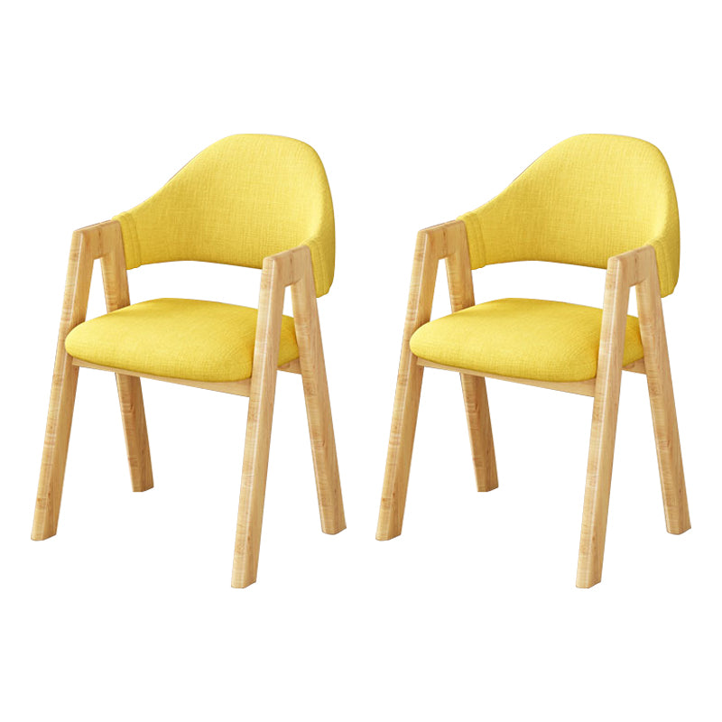 Upholstered Scandinavian Coffee Shop Arm Chair Open Matte Finish Dining Chair Yellow 2 Piece Set Clearhalo ' kitchen&dining_furn' 'Dining Chairs' 'Dining Tables & Seating' 'dining_chair' 'furn' 'furn_dining_chair' 'Furniture' 'furniture_dining_chair' 'Kitchen & Dining Furniture' 'kitchen' 3826996
