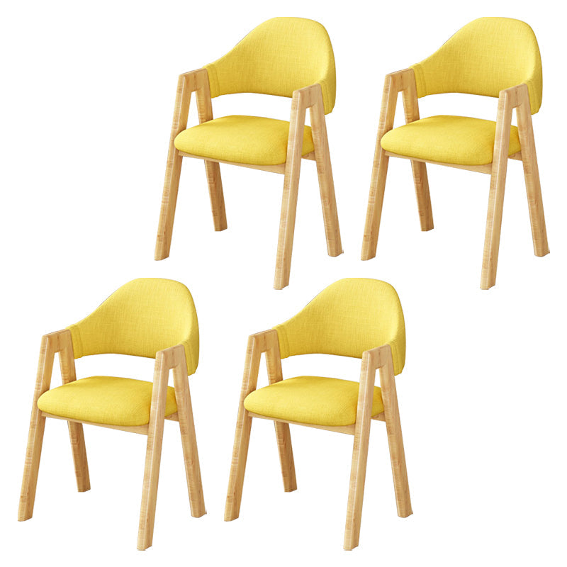 Upholstered Scandinavian Coffee Shop Arm Chair Open Matte Finish Dining Chair Yellow 4 Piece Set Clearhalo ' kitchen&dining_furn' 'Dining Chairs' 'Dining Tables & Seating' 'dining_chair' 'furn' 'furn_dining_chair' 'Furniture' 'furniture_dining_chair' 'Kitchen & Dining Furniture' 'kitchen' 3826997