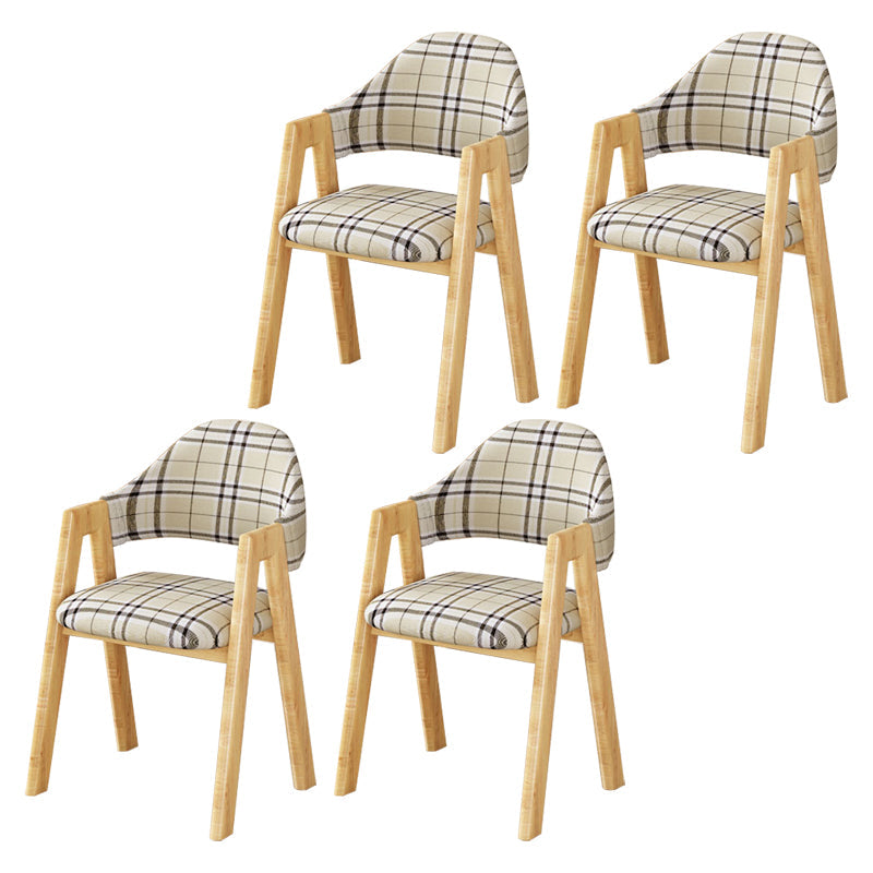 Upholstered Scandinavian Coffee Shop Arm Chair Open Matte Finish Dining Chair Light Khaki 4 Piece Set Clearhalo ' kitchen&dining_furn' 'Dining Chairs' 'Dining Tables & Seating' 'dining_chair' 'furn' 'furn_dining_chair' 'Furniture' 'furniture_dining_chair' 'Kitchen & Dining Furniture' 'kitchen' 3827000