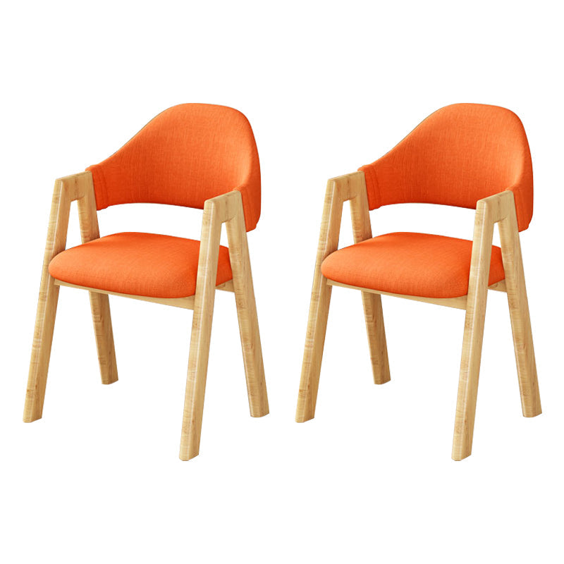 Upholstered Scandinavian Coffee Shop Arm Chair Open Matte Finish Dining Chair Orange Red 2 Piece Set Clearhalo ' kitchen&dining_furn' 'Dining Chairs' 'Dining Tables & Seating' 'dining_chair' 'furn' 'furn_dining_chair' 'Furniture' 'furniture_dining_chair' 'Kitchen & Dining Furniture' 'kitchen' 3827005