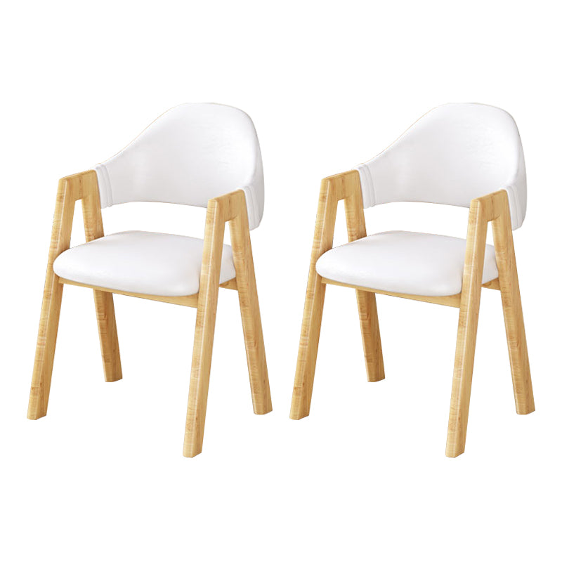 Upholstered Scandinavian Coffee Shop Arm Chair Open Matte Finish Dining Chair White 2 Piece Set Clearhalo ' kitchen&dining_furn' 'Dining Chairs' 'Dining Tables & Seating' 'dining_chair' 'furn' 'furn_dining_chair' 'Furniture' 'furniture_dining_chair' 'Kitchen & Dining Furniture' 'kitchen' 3827008