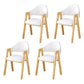 Upholstered Scandinavian Coffee Shop Arm Chair Open Matte Finish Dining Chair White 4 Piece Set Clearhalo ' kitchen&dining_furn' 'Dining Chairs' 'Dining Tables & Seating' 'dining_chair' 'furn' 'furn_dining_chair' 'Furniture' 'furniture_dining_chair' 'Kitchen & Dining Furniture' 'kitchen' 3827009