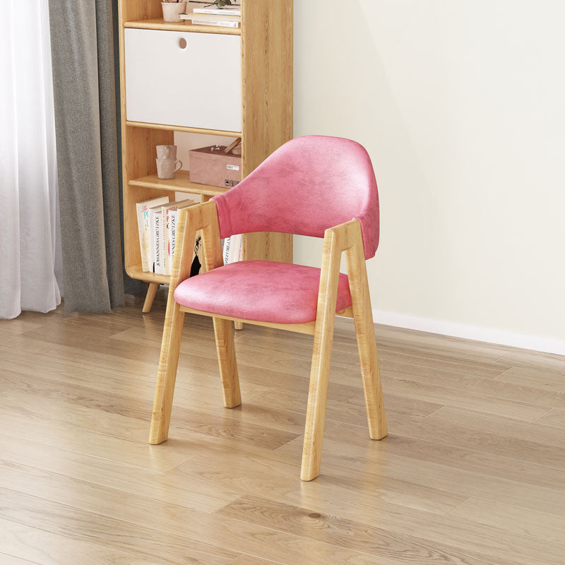 Upholstered Scandinavian Coffee Shop Arm Chair Open Matte Finish Dining Chair Light Pink 1 Piece Clearhalo ' kitchen&dining_furn' 'Dining Chairs' 'Dining Tables & Seating' 'dining_chair' 'furn' 'furn_dining_chair' 'Furniture' 'furniture_dining_chair' 'Kitchen & Dining Furniture' 'kitchen' 3827010