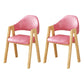 Upholstered Scandinavian Coffee Shop Arm Chair Open Matte Finish Dining Chair Light Pink 2 Piece Set Clearhalo ' kitchen&dining_furn' 'Dining Chairs' 'Dining Tables & Seating' 'dining_chair' 'furn' 'furn_dining_chair' 'Furniture' 'furniture_dining_chair' 'Kitchen & Dining Furniture' 'kitchen' 3827011