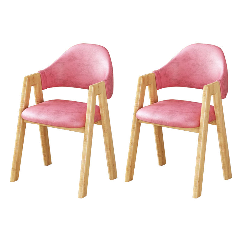 Upholstered Scandinavian Coffee Shop Arm Chair Open Matte Finish Dining Chair Light Pink 2 Piece Set Clearhalo ' kitchen&dining_furn' 'Dining Chairs' 'Dining Tables & Seating' 'dining_chair' 'furn' 'furn_dining_chair' 'Furniture' 'furniture_dining_chair' 'Kitchen & Dining Furniture' 'kitchen' 3827011