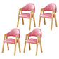 Upholstered Scandinavian Coffee Shop Arm Chair Open Matte Finish Dining Chair Light Pink 4 Piece Set Clearhalo ' kitchen&dining_furn' 'Dining Chairs' 'Dining Tables & Seating' 'dining_chair' 'furn' 'furn_dining_chair' 'Furniture' 'furniture_dining_chair' 'Kitchen & Dining Furniture' 'kitchen' 3827012