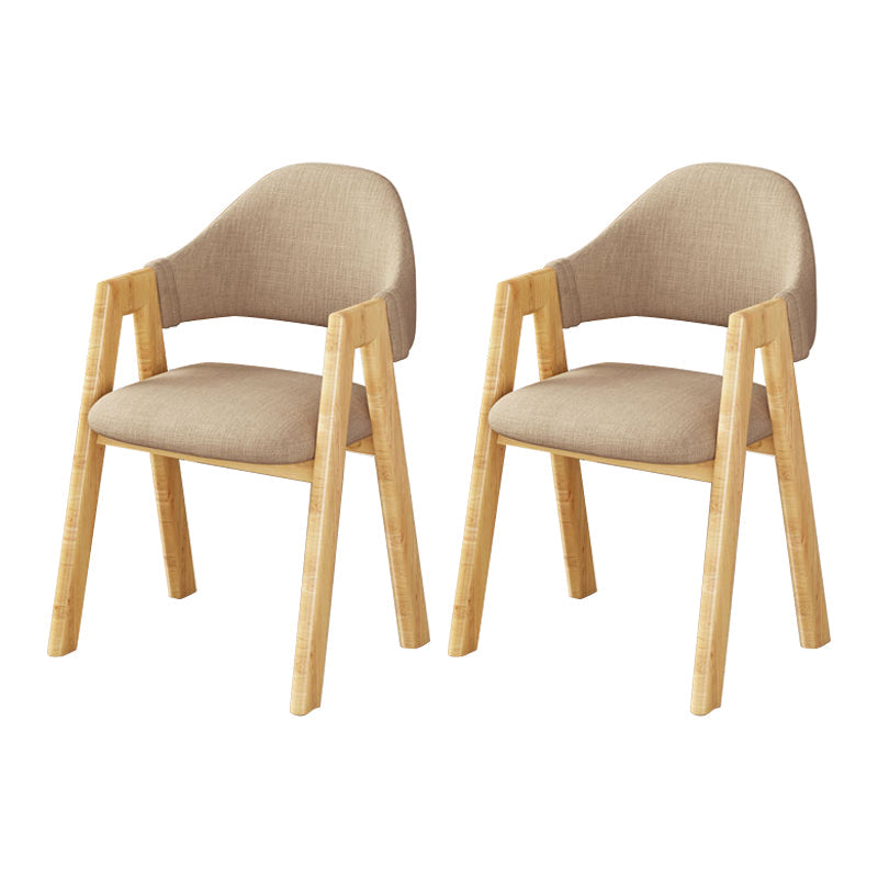 Upholstered Scandinavian Coffee Shop Arm Chair Open Matte Finish Dining Chair Khaki 2 Piece Set Clearhalo ' kitchen&dining_furn' 'Dining Chairs' 'Dining Tables & Seating' 'dining_chair' 'furn' 'furn_dining_chair' 'Furniture' 'furniture_dining_chair' 'Kitchen & Dining Furniture' 'kitchen' 3827014