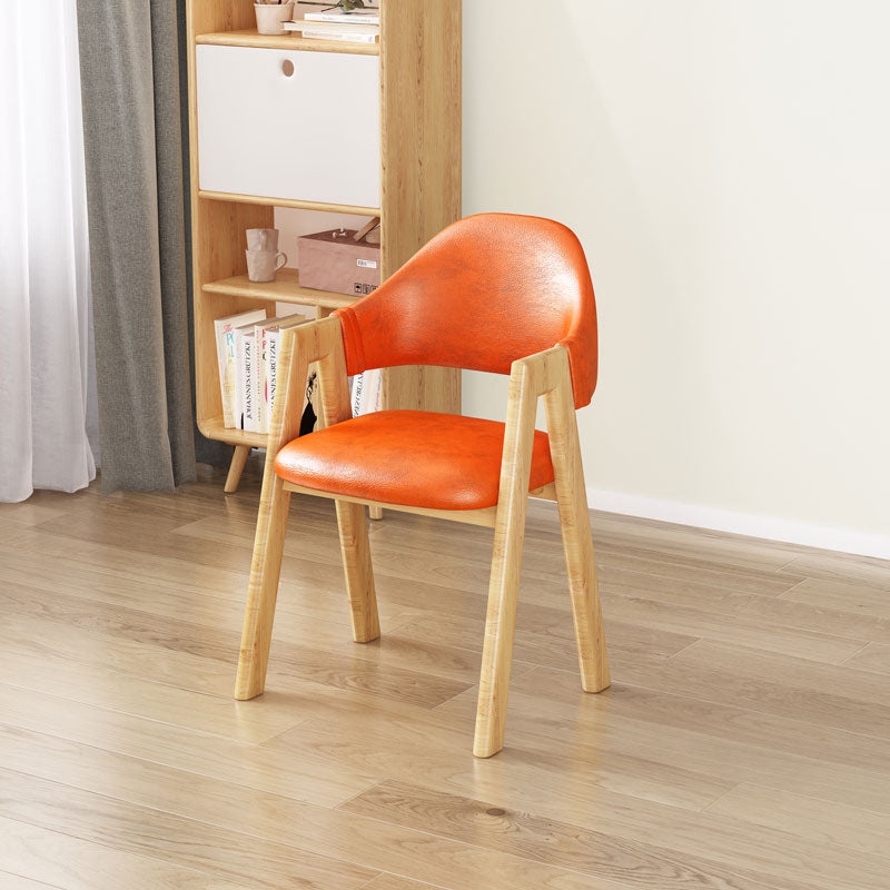 Upholstered Scandinavian Coffee Shop Arm Chair Open Matte Finish Dining Chair Orange 1 Piece Clearhalo ' kitchen&dining_furn' 'Dining Chairs' 'Dining Tables & Seating' 'dining_chair' 'furn' 'furn_dining_chair' 'Furniture' 'furniture_dining_chair' 'Kitchen & Dining Furniture' 'kitchen' 3827016