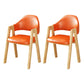 Upholstered Scandinavian Coffee Shop Arm Chair Open Matte Finish Dining Chair Orange 2 Piece Set Clearhalo ' kitchen&dining_furn' 'Dining Chairs' 'Dining Tables & Seating' 'dining_chair' 'furn' 'furn_dining_chair' 'Furniture' 'furniture_dining_chair' 'Kitchen & Dining Furniture' 'kitchen' 3827017