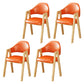 Upholstered Scandinavian Coffee Shop Arm Chair Open Matte Finish Dining Chair Orange 4 Piece Set Clearhalo ' kitchen&dining_furn' 'Dining Chairs' 'Dining Tables & Seating' 'dining_chair' 'furn' 'furn_dining_chair' 'Furniture' 'furniture_dining_chair' 'Kitchen & Dining Furniture' 'kitchen' 3827018