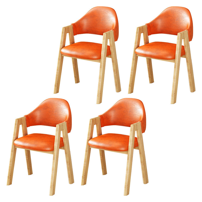 Upholstered Scandinavian Coffee Shop Arm Chair Open Matte Finish Dining Chair Orange 4 Piece Set Clearhalo ' kitchen&dining_furn' 'Dining Chairs' 'Dining Tables & Seating' 'dining_chair' 'furn' 'furn_dining_chair' 'Furniture' 'furniture_dining_chair' 'Kitchen & Dining Furniture' 'kitchen' 3827018