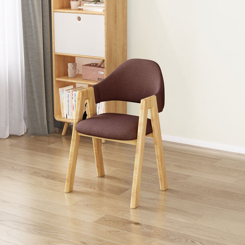 Upholstered Scandinavian Coffee Shop Arm Chair Open Matte Finish Dining Chair Brown 1 Piece Clearhalo ' kitchen&dining_furn' 'Dining Chairs' 'Dining Tables & Seating' 'dining_chair' 'furn' 'furn_dining_chair' 'Furniture' 'furniture_dining_chair' 'Kitchen & Dining Furniture' 'kitchen' 3827019