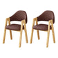 Upholstered Scandinavian Coffee Shop Arm Chair Open Matte Finish Dining Chair Brown 2 Piece Set Clearhalo ' kitchen&dining_furn' 'Dining Chairs' 'Dining Tables & Seating' 'dining_chair' 'furn' 'furn_dining_chair' 'Furniture' 'furniture_dining_chair' 'Kitchen & Dining Furniture' 'kitchen' 3827020