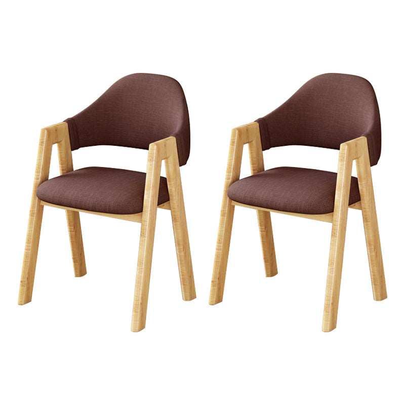 Upholstered Scandinavian Coffee Shop Arm Chair Open Matte Finish Dining Chair Brown 2 Piece Set Clearhalo ' kitchen&dining_furn' 'Dining Chairs' 'Dining Tables & Seating' 'dining_chair' 'furn' 'furn_dining_chair' 'Furniture' 'furniture_dining_chair' 'Kitchen & Dining Furniture' 'kitchen' 3827020