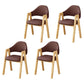 Upholstered Scandinavian Coffee Shop Arm Chair Open Matte Finish Dining Chair Brown 4 Piece Set Clearhalo ' kitchen&dining_furn' 'Dining Chairs' 'Dining Tables & Seating' 'dining_chair' 'furn' 'furn_dining_chair' 'Furniture' 'furniture_dining_chair' 'Kitchen & Dining Furniture' 'kitchen' 3827021
