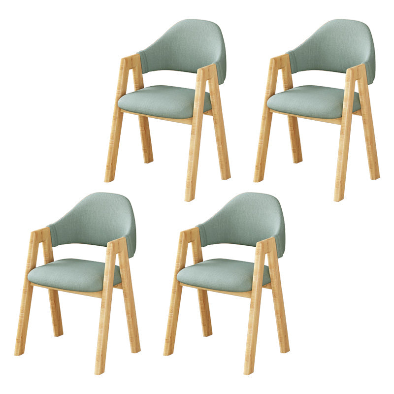 Upholstered Scandinavian Coffee Shop Arm Chair Open Matte Finish Dining Chair White-Green 4 Piece Set Clearhalo ' kitchen&dining_furn' 'Dining Chairs' 'Dining Tables & Seating' 'dining_chair' 'furn' 'furn_dining_chair' 'Furniture' 'furniture_dining_chair' 'Kitchen & Dining Furniture' 'kitchen' 3827027
