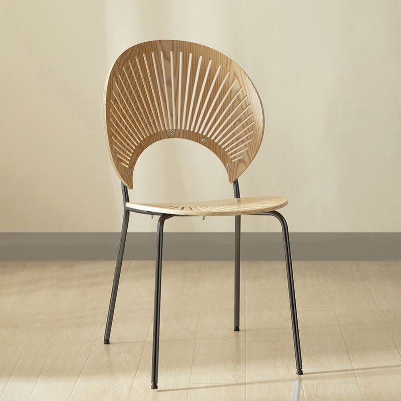 Contemporary Metal Dining Room Chairs Wood Dining Armless chairs for Home Use Natural 1 Piece Black Clearhalo ' kitchen&dining_furn' 'Dining Chairs' 'Dining Tables & Seating' 'dining_chair' 'furn' 'furn_dining_chair' 'Furniture' 'furniture_dining_chair' 'Kitchen & Dining Furniture' 'kitchen' 3827037