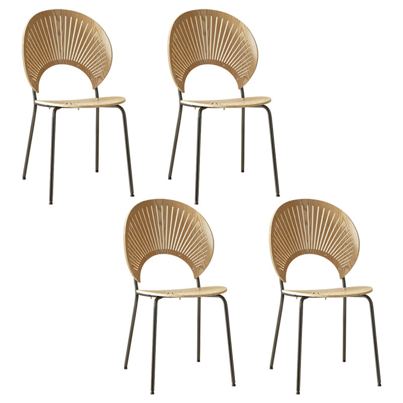 Contemporary Metal Dining Room Chairs Wood Dining Armless chairs for Home Use Natural 4 Piece Set Black Clearhalo ' kitchen&dining_furn' 'Dining Chairs' 'Dining Tables & Seating' 'dining_chair' 'furn' 'furn_dining_chair' 'Furniture' 'furniture_dining_chair' 'Kitchen & Dining Furniture' 'kitchen' 3827041