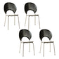 Contemporary Metal Dining Room Chairs Wood Dining Armless chairs for Home Use Black 4 Piece Set Silver Clearhalo ' kitchen&dining_furn' 'Dining Chairs' 'Dining Tables & Seating' 'dining_chair' 'furn' 'furn_dining_chair' 'Furniture' 'furniture_dining_chair' 'Kitchen & Dining Furniture' 'kitchen' 3827054