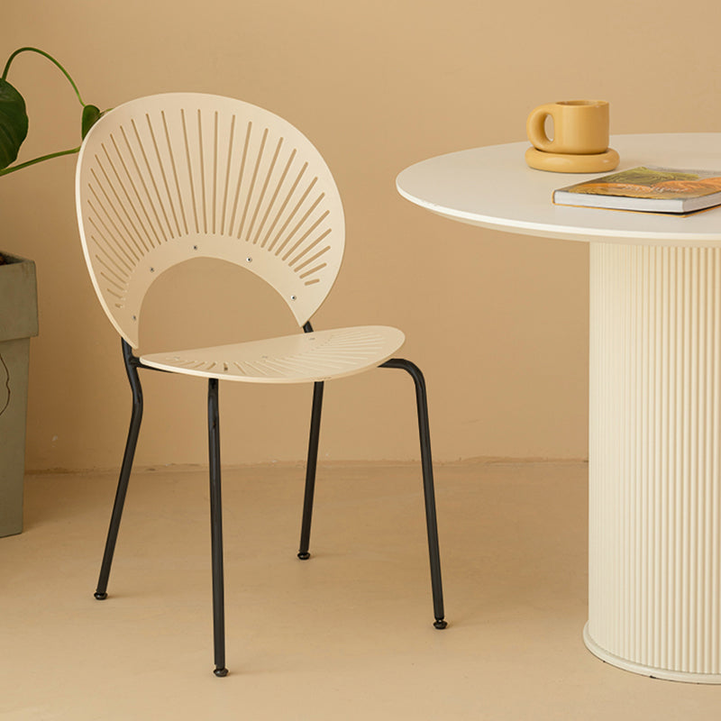 Contemporary Metal Dining Room Chairs Wood Dining Armless chairs for Home Use White 1 Piece Black Clearhalo ' kitchen&dining_furn' 'Dining Chairs' 'Dining Tables & Seating' 'dining_chair' 'furn' 'furn_dining_chair' 'Furniture' 'furniture_dining_chair' 'Kitchen & Dining Furniture' 'kitchen' 3827058