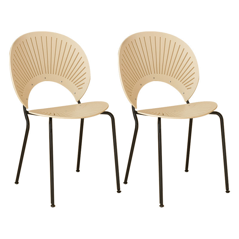 Contemporary Metal Dining Room Chairs Wood Dining Armless chairs for Home Use White 2 Piece Set Black Clearhalo ' kitchen&dining_furn' 'Dining Chairs' 'Dining Tables & Seating' 'dining_chair' 'furn' 'furn_dining_chair' 'Furniture' 'furniture_dining_chair' 'Kitchen & Dining Furniture' 'kitchen' 3827059