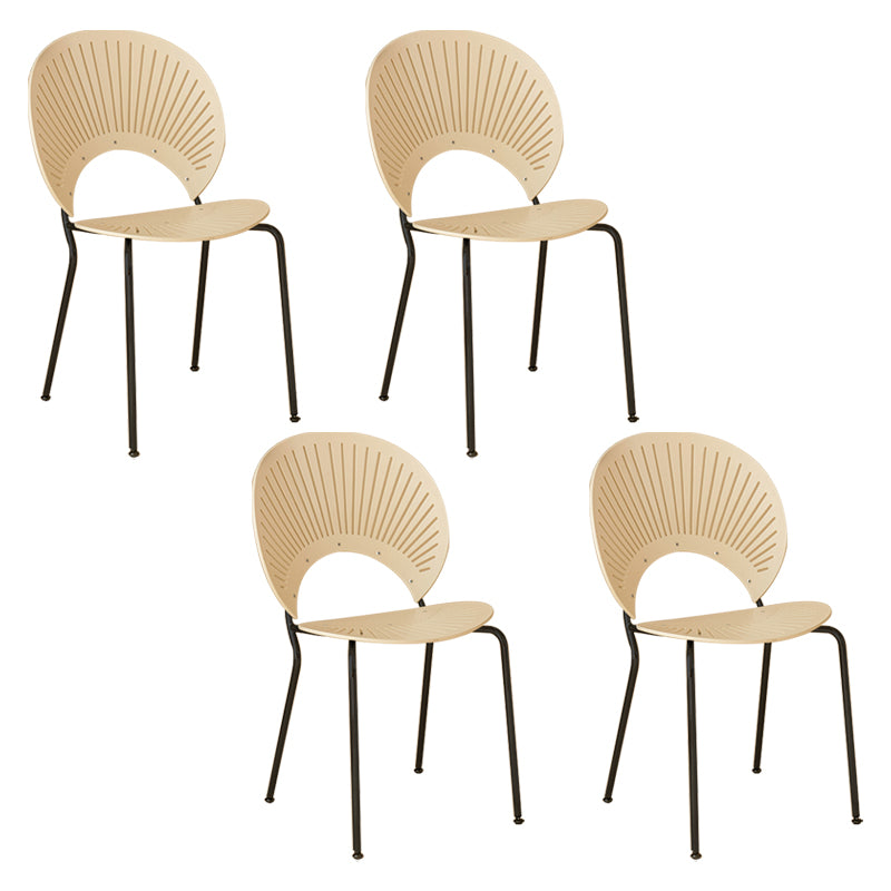 Contemporary Metal Dining Room Chairs Wood Dining Armless chairs for Home Use White 4 Piece Set Black Clearhalo ' kitchen&dining_furn' 'Dining Chairs' 'Dining Tables & Seating' 'dining_chair' 'furn' 'furn_dining_chair' 'Furniture' 'furniture_dining_chair' 'Kitchen & Dining Furniture' 'kitchen' 3827060