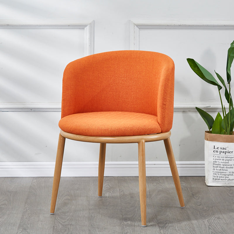 Scandinavian Home Side Chair Parsons Back Metal Upholstered Dining Room Chair Orange 1 Piece Clearhalo ' kitchen&dining_furn' 'Dining Chairs' 'Dining Tables & Seating' 'dining_chair' 'furn' 'furn_dining_chair' 'Furniture' 'furniture_dining_chair' 'Kitchen & Dining Furniture' 'kitchen' 3827074