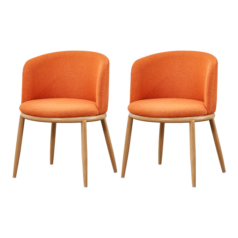 Scandinavian Home Side Chair Parsons Back Metal Upholstered Dining Room Chair Orange 2 Piece Set Clearhalo ' kitchen&dining_furn' 'Dining Chairs' 'Dining Tables & Seating' 'dining_chair' 'furn' 'furn_dining_chair' 'Furniture' 'furniture_dining_chair' 'Kitchen & Dining Furniture' 'kitchen' 3827075