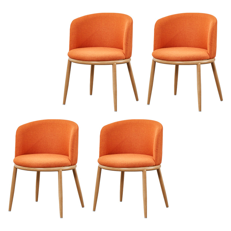 Scandinavian Home Side Chair Parsons Back Metal Upholstered Dining Room Chair Orange 4 Piece Set Clearhalo ' kitchen&dining_furn' 'Dining Chairs' 'Dining Tables & Seating' 'dining_chair' 'furn' 'furn_dining_chair' 'Furniture' 'furniture_dining_chair' 'Kitchen & Dining Furniture' 'kitchen' 3827077